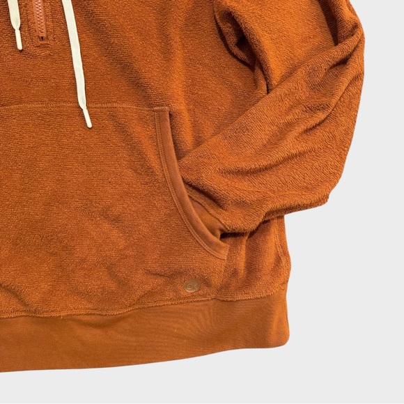 Outerknown Hightide Half Zip Hoodie Sweater Men’s Size Large Cedar Orange‎ - Picture 4 of 6